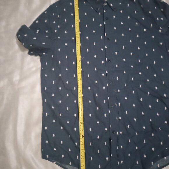 Ben Sherman men's shirt sizeXL blue short sleeves popsicle design work fun boho - Picture 5 of 10